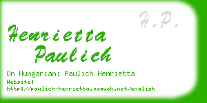 henrietta paulich business card